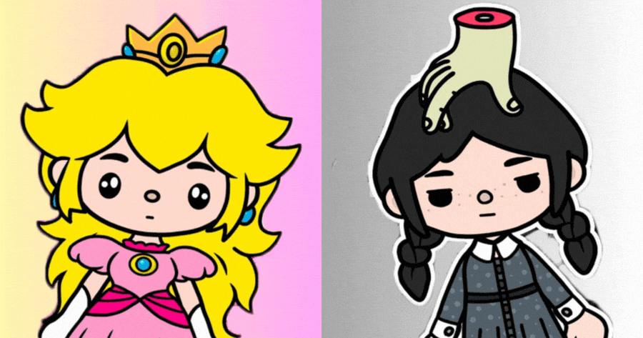 Who Are You In Princess Peach Vs Wednesday Mod In Toca Boca?